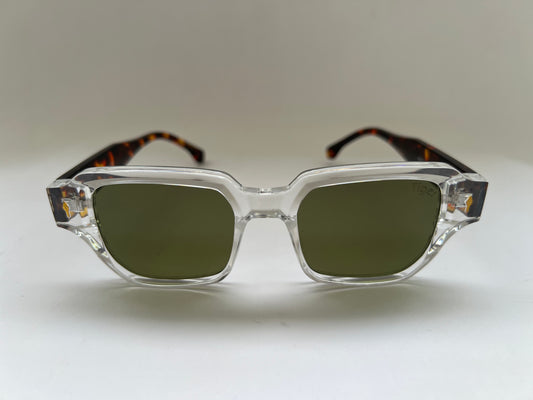 OLIVE AURA CLEAR FRAMED GLASSES