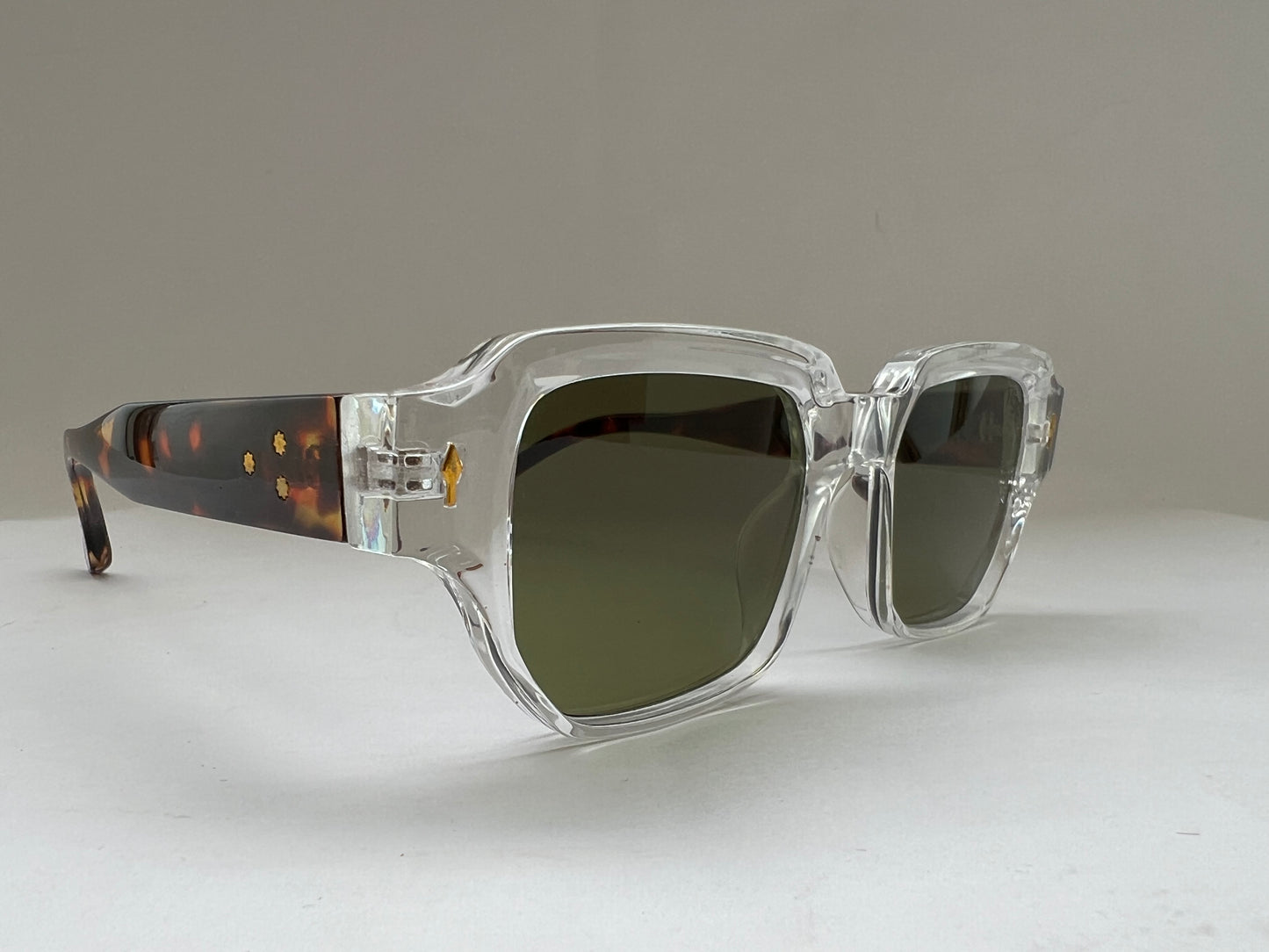 OLIVE AURA CLEAR FRAMED GLASSES