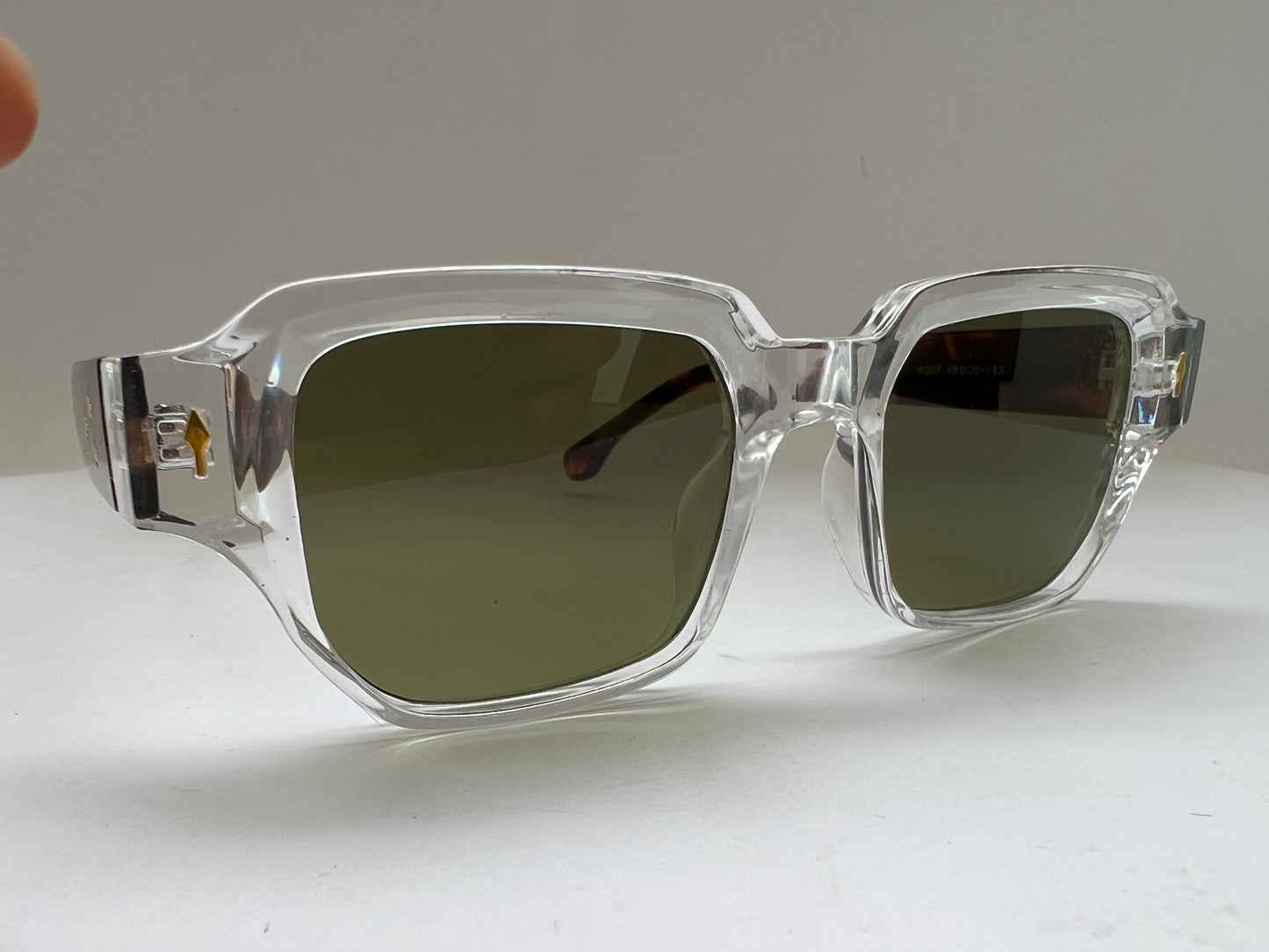 OLIVE AURA CLEAR FRAMED GLASSES