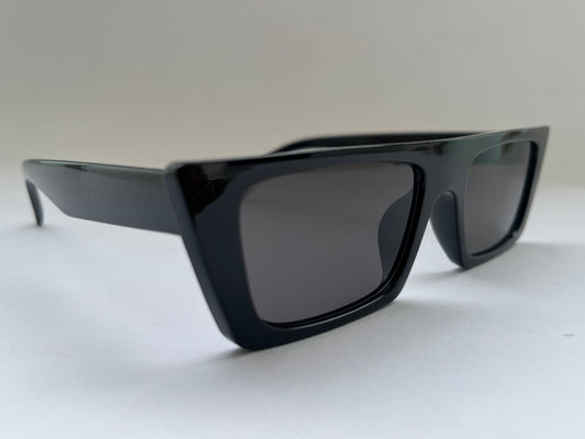 DARK BLACK SLEEK SUNGLASSES