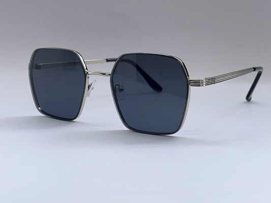 SILVER TRIM BLACK CLASSIC SUNGLASSES