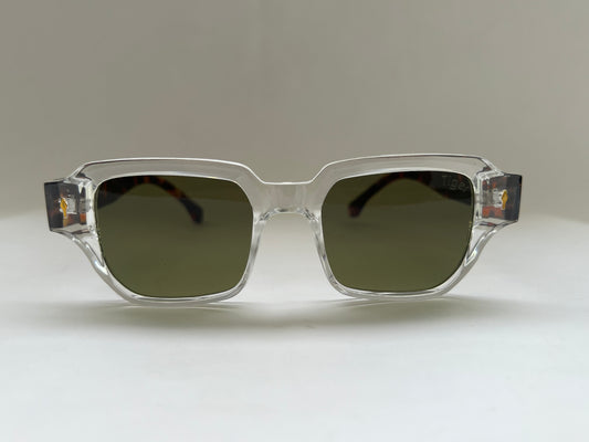 OLIVE AURA CLEAR FRAMED GLASSES