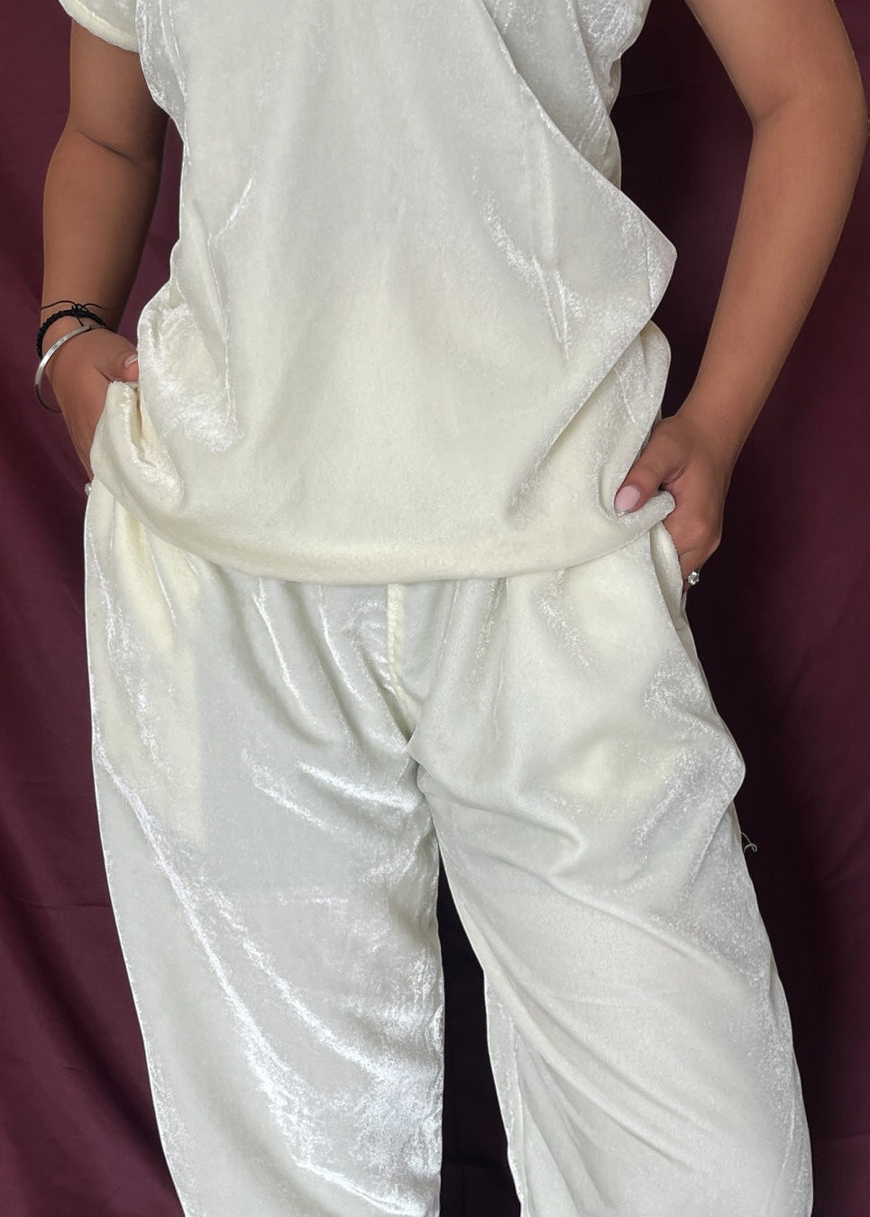 SNOW l WHITE VELVET CO-ORD SET