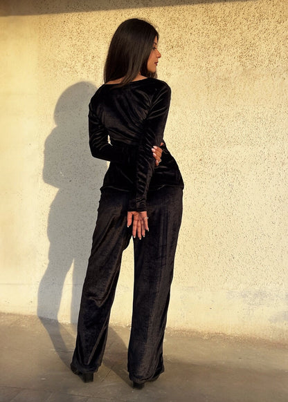 SHADOW l BLACK VELVET CO-ORD SET