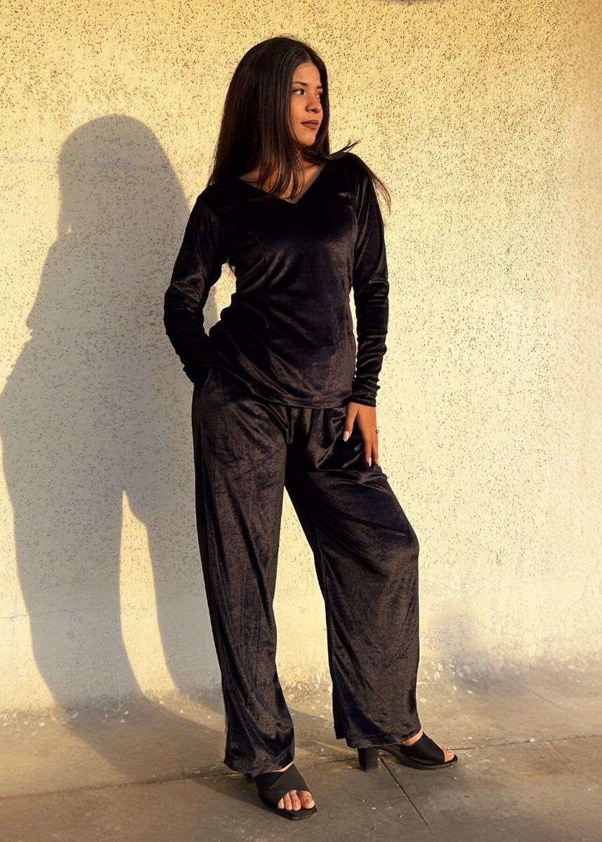 SHADOW l BLACK VELVET CO-ORD SET
