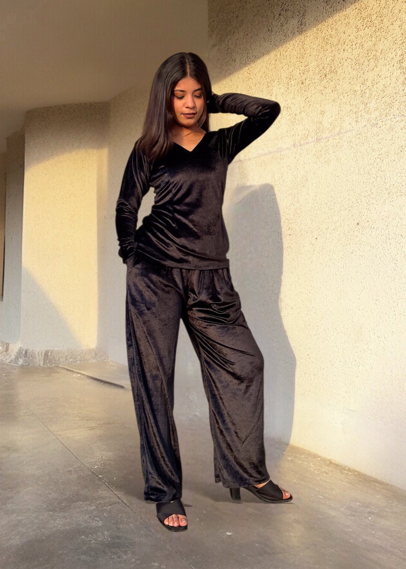 SHADOW l BLACK VELVET CO-ORD SET