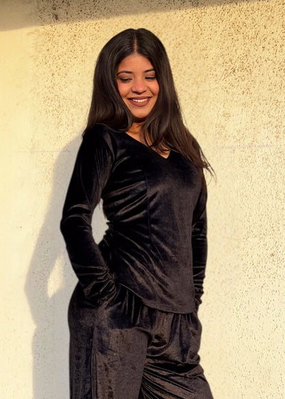 SHADOW l BLACK VELVET CO-ORD SET