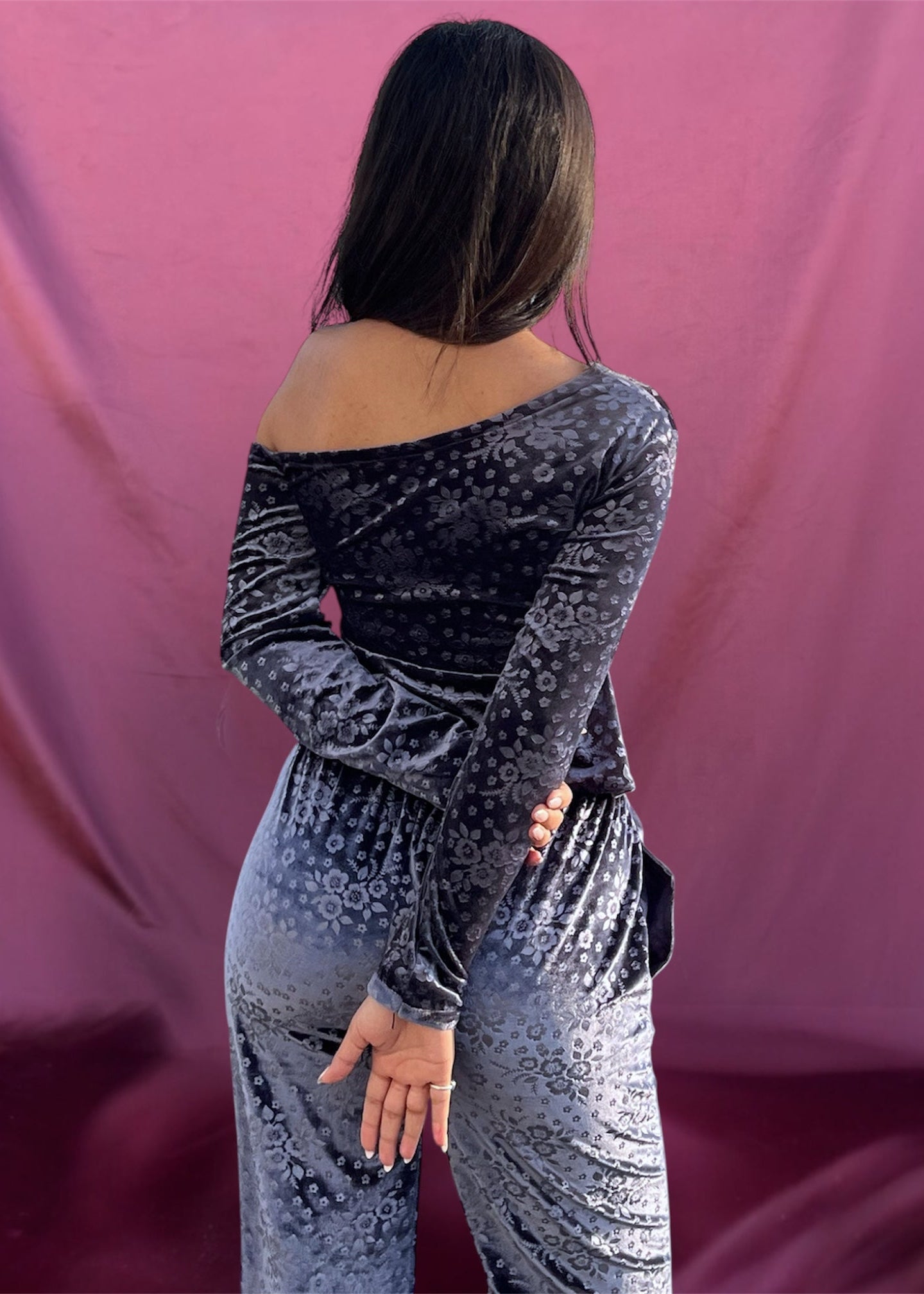 ASH l GERY FLORAL VELVET CO-ORD