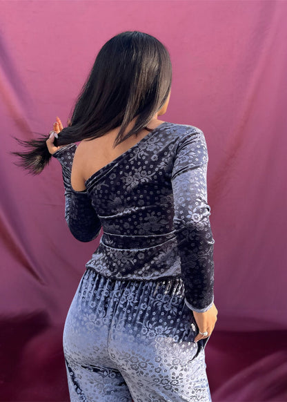 ASH l GERY FLORAL VELVET CO-ORD