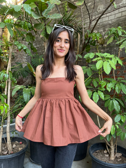 MILA TOP [neutral brown]