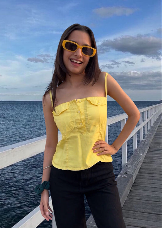 CHLOE TOP {Lemon Yellow}