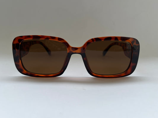 Sunglasses with tortoiseshell frame and dark lenses / CLASSIC VINTAGE LEAPORD PRINT SUNGLASSES