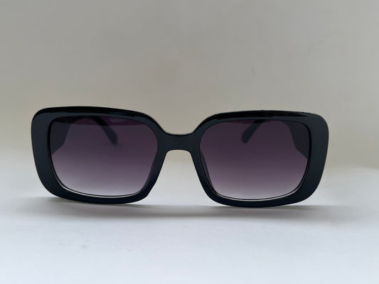 BLACK CLASSIC RECTANGULAR UV PROTECTION SUNGLASSES