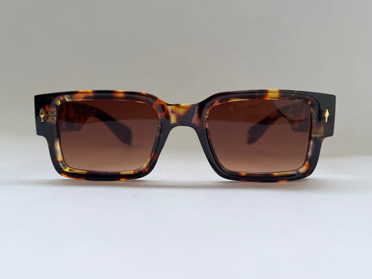 TORTOISE SHELL SUNGLASSES WITH BROWN FRAMES
