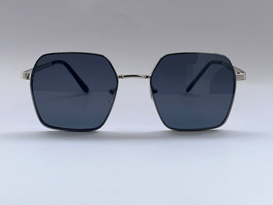 SILVER TRIM BLACK CLASSIC SUNGLASSES